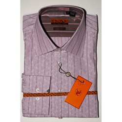 Enzo Tovare Men's Lavender Striped Cotton Shirt