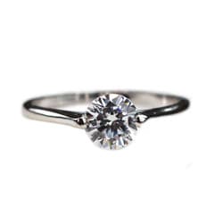 NEXTE Jewelry Silvertone Clear Cubic Zirconia Solitaire Ring