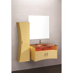 Design Element Ultra Modern Cream Bathroom Vanity Set