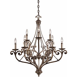 Transitional Platinum Bronze 9-light Chandelier
