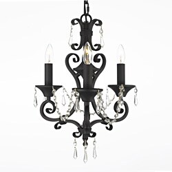 Regent 3-light Black Crystal Mini Chandelier