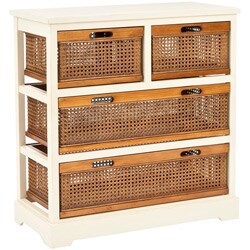 York 4-drawer White Storage Cabinet