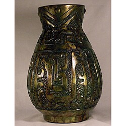 The Suzaku 14-inch Handcrafted and Painted Pottery Vase