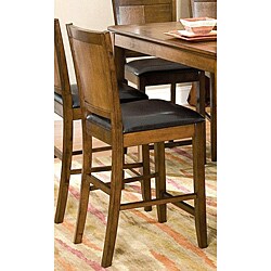 Walnut Panel-back Counter Stools (Set of 2)