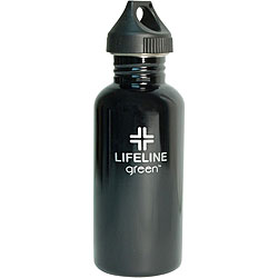 Stainless Steel 27-oz Black Water Bottles (Pack of 6)