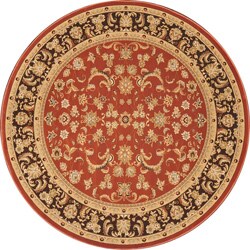 Hand-tufted Primeval Orange Oriental Rug (7'7 Round)