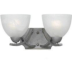 2-light Silver Finish Bath Vanity
