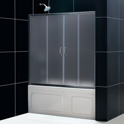 DreamLine Visions 60x58-inch Frosted Glass Sliding Tub Door