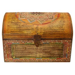 Wooden Trunk-shaped Decorative Box (India)