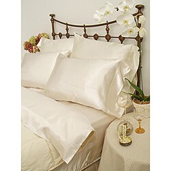 Charmeuse Bone Satin 4-piece Full-size Comforter Set
