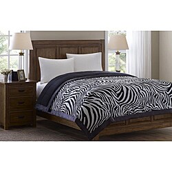 Softspun Zebra Print Full/ Queen-size Down Alternative Blanket