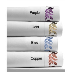 Leaf Embroidered 400 Thread Count Extra Deep Pocket Sheet Set