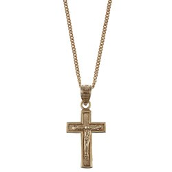 Caribe Gold  14k over Sterling Silver Crucifix Necklace