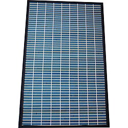 Asian Hand-woven Blue Checkered Bamboo Rug (2' x 3')