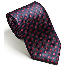 Platinum Ties Men's Navy 'Red Dot' Tie