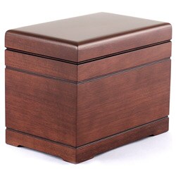 Celestial All-Natural Mahogany Finish Wood Urn 
