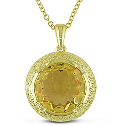 New York Gems Sterling Silver Citrine Necklace
