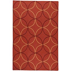 Hand-hooked Bliss Coral Indoor/Outdoor Moroccan Trellis Rug (9' x 12')
