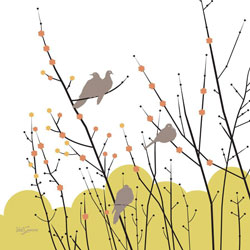 Evelia Sowash 'Morning Doves II' Gallery Wrapped Canvas Art