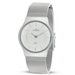 Skagen Women's Silvertone Stainless Steel Mesh Bracelet Silver Dial Watch