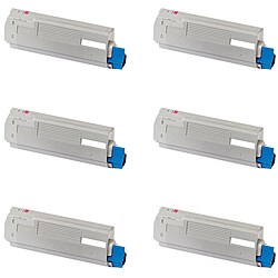 Okidata 43324402 Compatible High Yield Magenta Toner Cartridges (Pack of 6)