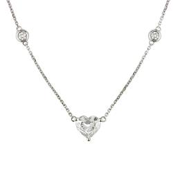 14k White Gold 1 1/5ct TDW Certified Diamond Necklace (D, I1)