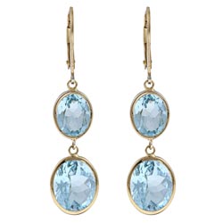 Zoe B 14k Gold over Sterling Silver Blue Topaz Earrings