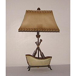 Birch Canoe Table Lamp Brown and Beige Finish
