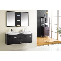 Denise Espresso Double-sink Bathroom Vanity Set