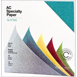 American Crafts Glitter Specialty Cardstock (Pack of 12)