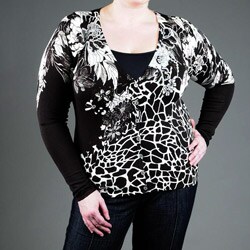 Pierre Women's Plus Size Embellished V-neck Cardigan
