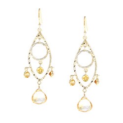 Zoe B 14k Gold over Sterling Silver Citrine Chandelier Earrings