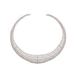 Sterling Silver Moon Weave Choker Necklace (Indonesia)