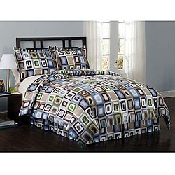 Square Dot 8-piece Microfiber Bed in a Bag with Sheet Set