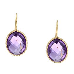 Zoe B 14k Gold over Sterling Silver Amethyst Earrings