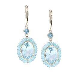 Zoe B 14k Gold Blue Topaz and Apatite Dangle Earrings