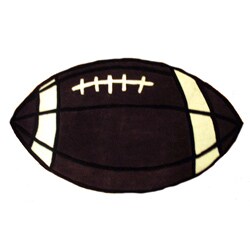Hand-tufted Football-shaped Rug (2'4 x 4')