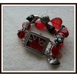 Beads with Bling Original Handmade 'Hearts on Fire' Watch Face