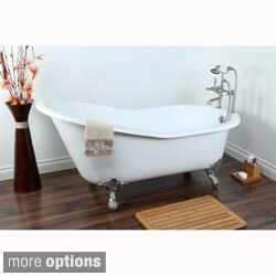 Vintage Slipper 61-inch Cast-iron Clawfoot Tub with 7-inch Drillings
