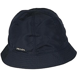 Prada Navy Blue Silk-blend Bucket Hat 