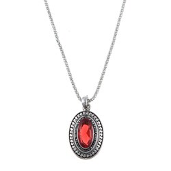 Hermosa Silvertone Created Stone Fashion Necklace