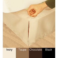 Grand Luxe 'Hike Up Your Skirt' Matte Satin Adjustable 17-inch Drop California King-size Bedskirt