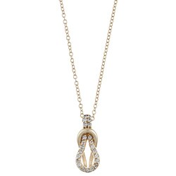 Elsa M 14K Gold over Silver 1/5ct TDW Diamond Love Knot Necklace (I-J,I)