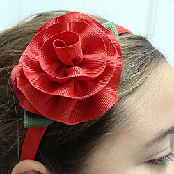 CarolineAlexander Girls Christmas Rose Headband