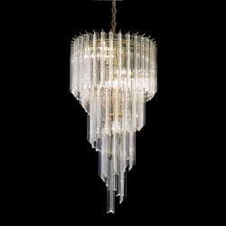 Acrylic 5-light Polished Brass Spiral Chandelier
