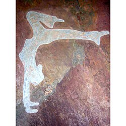 Hand-carved Stone Tile 'Handstand Warrior' Art to Inspire the Yoga Practitioner Wallhanging