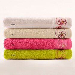 Turkish Cotton Embroidered Bath Towels (Set of 2)