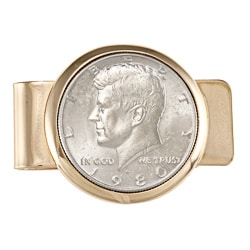 American Coin Treasures JFK Half Dollar Goldtone Moneyclip