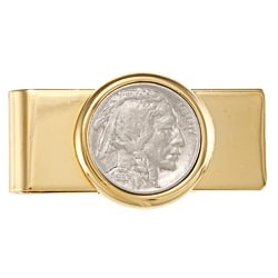 American Coin Treasures Buffalo Nickel Goldtone Moneyclip