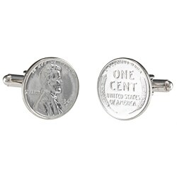 American Coin Treasures Lincoln 1943 Steel Penny Cuff Links